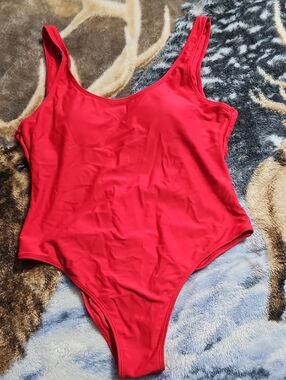 Women’s Red Scoop One-Piece Swimsuit